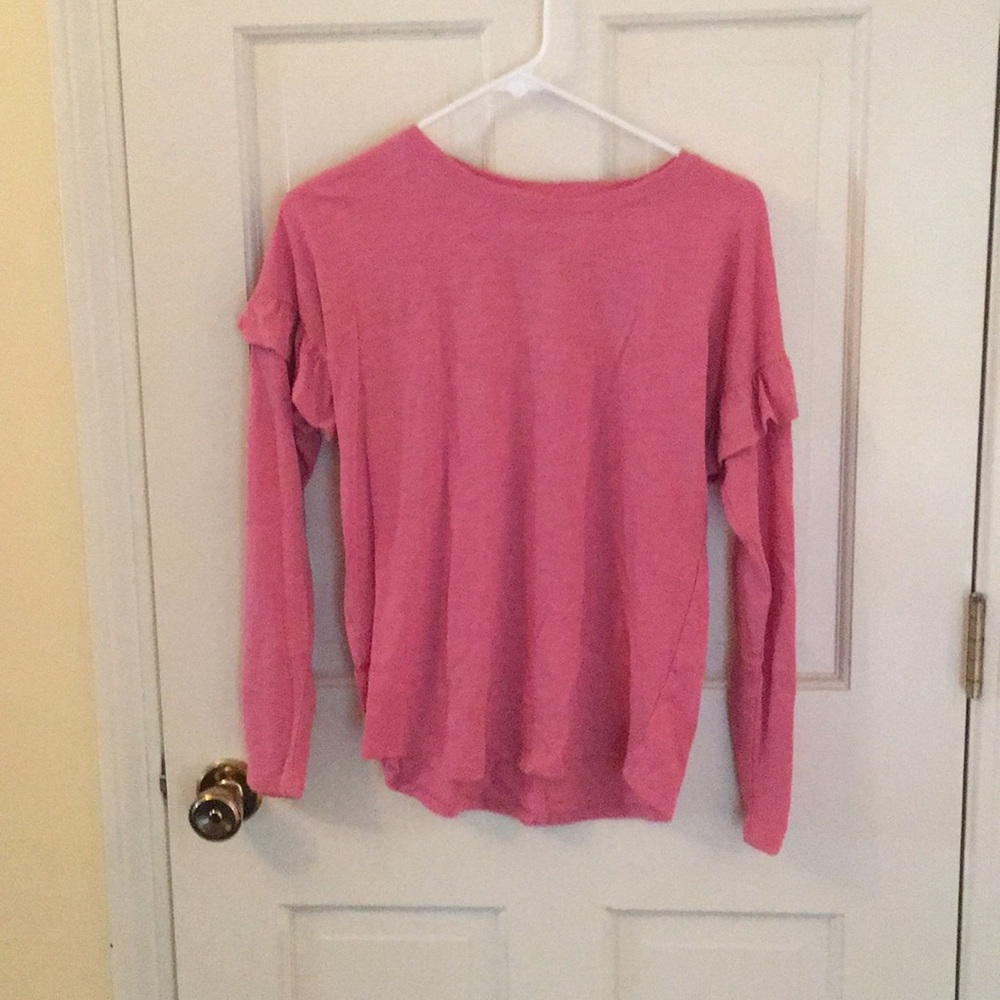 Old navy long sleeve pink ruffle shirt